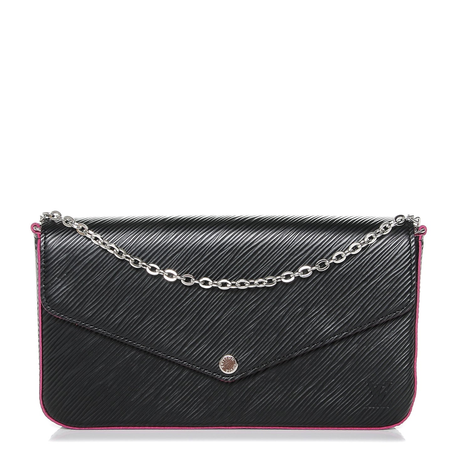 Epi Pochette Felicie Black Hot Pink
