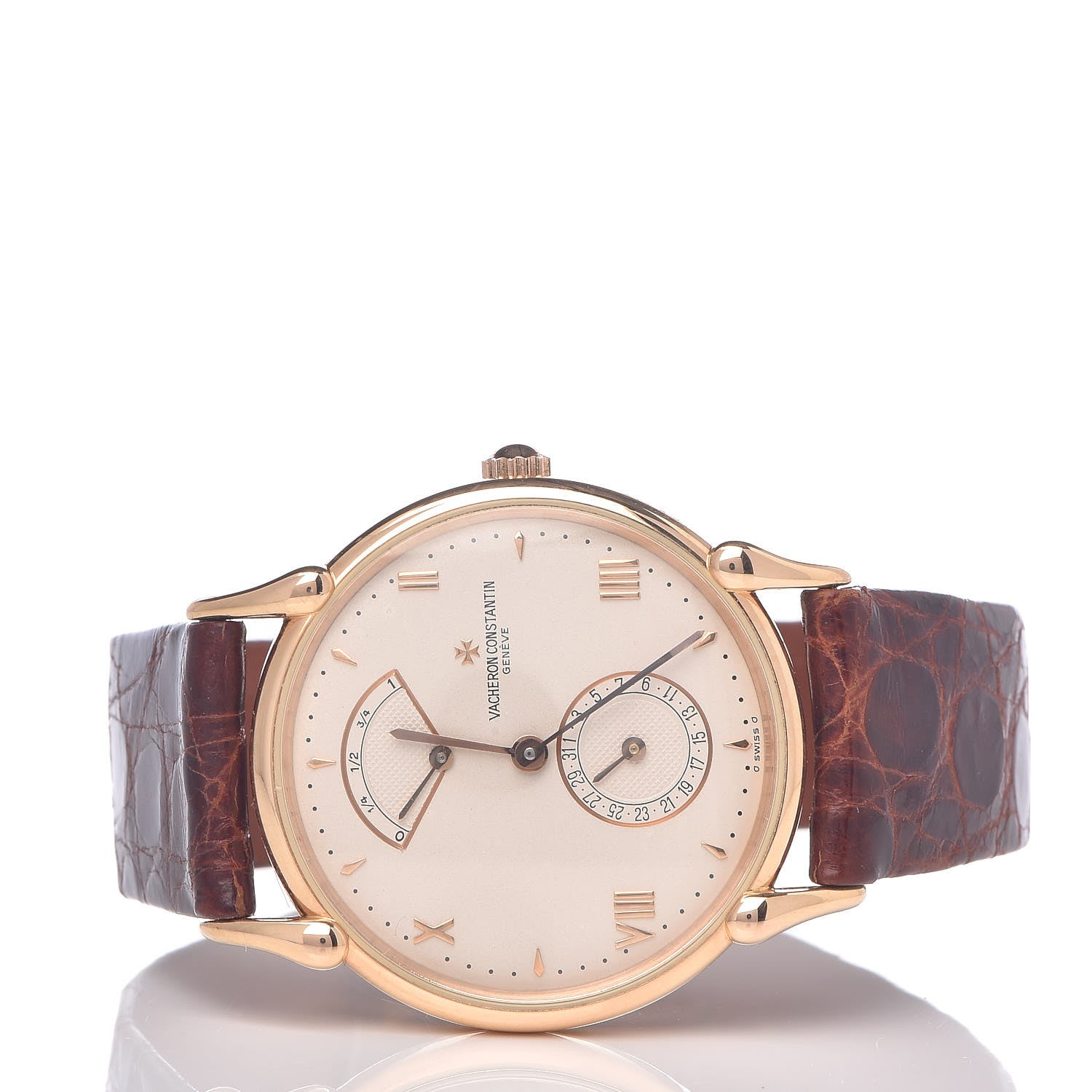 Vacheron Constantin 18K Pink Gold Alligator 31.5mm Les Historiques Tour de L'ile Power Reserve Manual Winding Watch 48100/000J-3 3 of 7