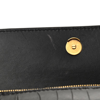 Balenciaga Extra Supple Calfskin Crocodile Embossed Gossip Wallet On Chain Black 11 of 13