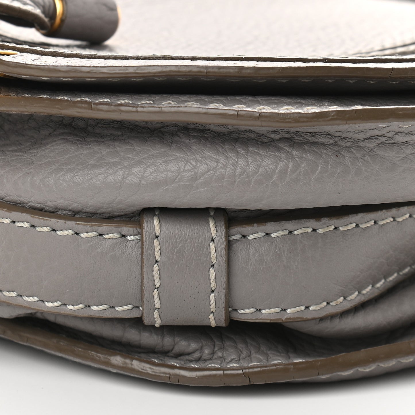 Calfskin Mini Marcie Round Crossbody Bag Cashmere Grey