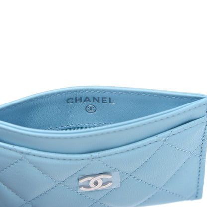 Chanel Lambskin Quilted Card Holder Neon Blue 6 of 9