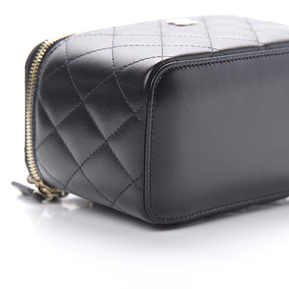 Chanel Lambskin Quilted Small Vanity Case With Chain Black 9 of 11