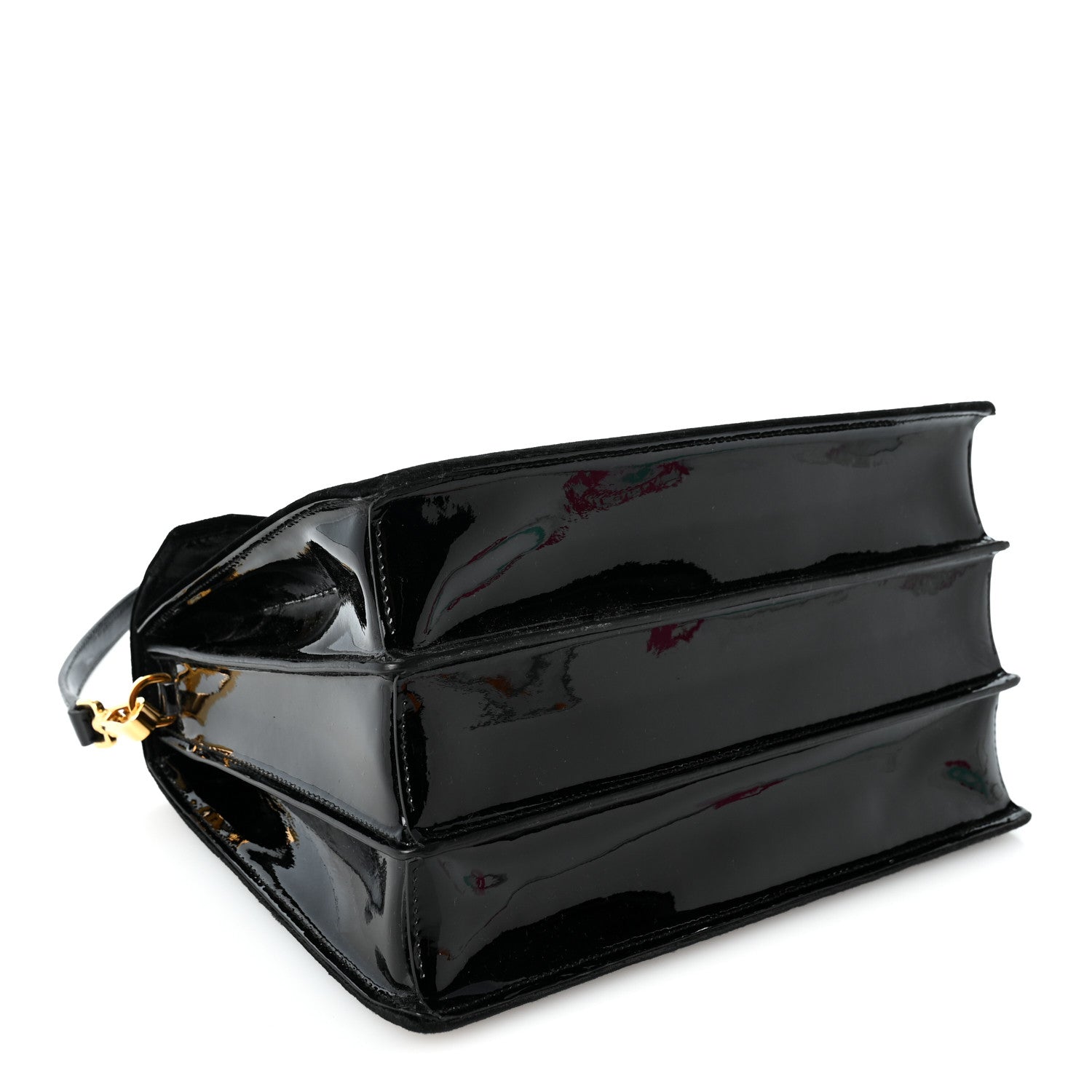 Miu Miu Velluto Vernice Madras Top Handle Bag Black 4 of 11