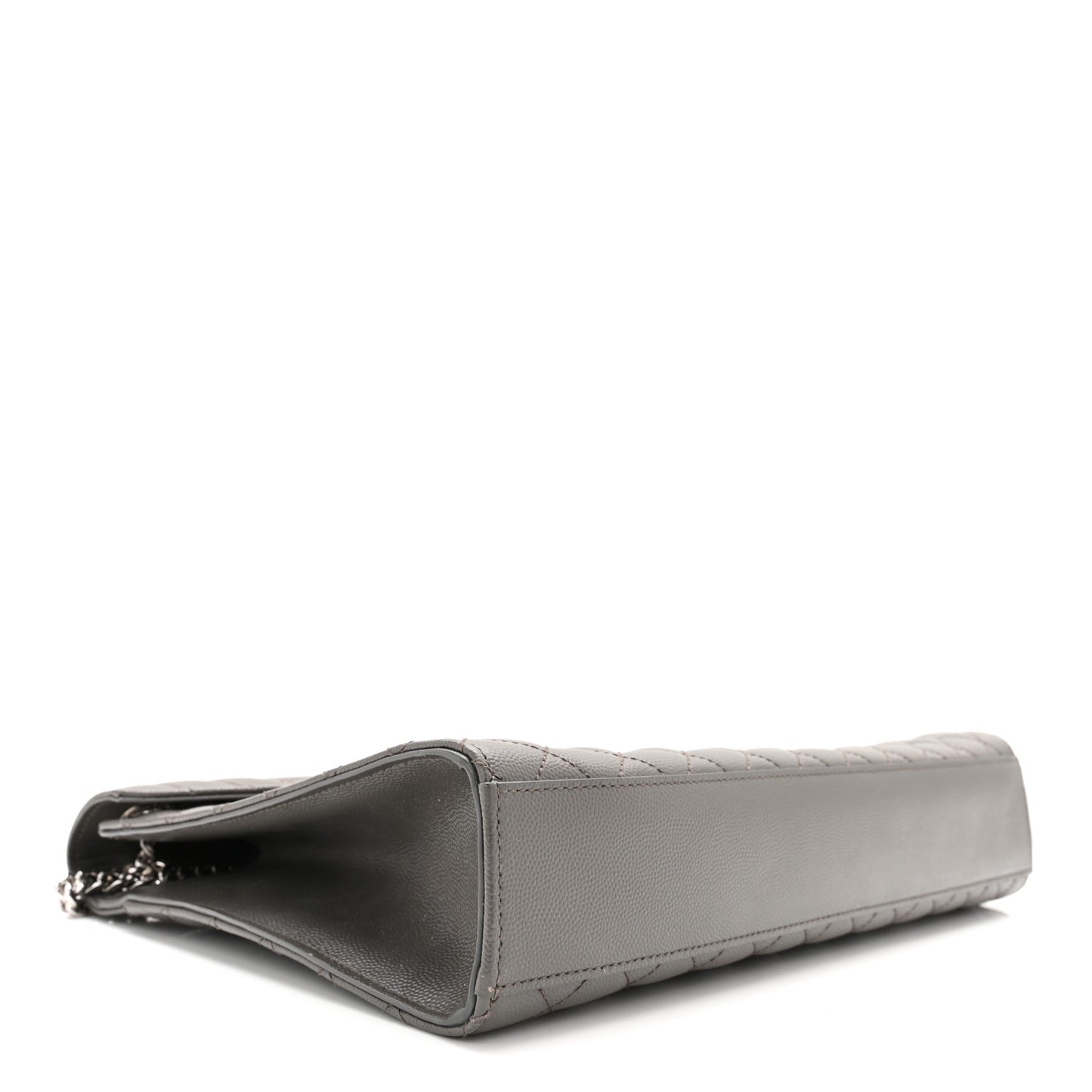 Grain De Poudre Textured Mixed Matelasse Triquilt Large Monogram Satchel Asphalt