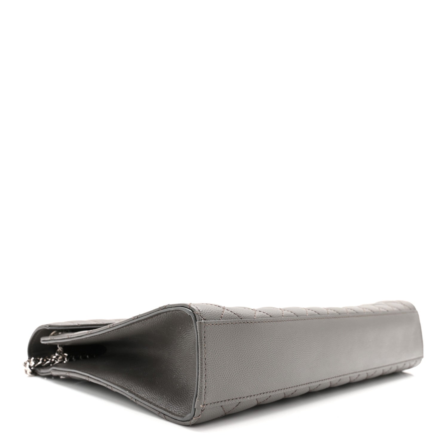 Saint Laurent Grain De Poudre Textured Mixed Matelasse Triquilt Large Monogram Satchel Asphalt 3 of 10
