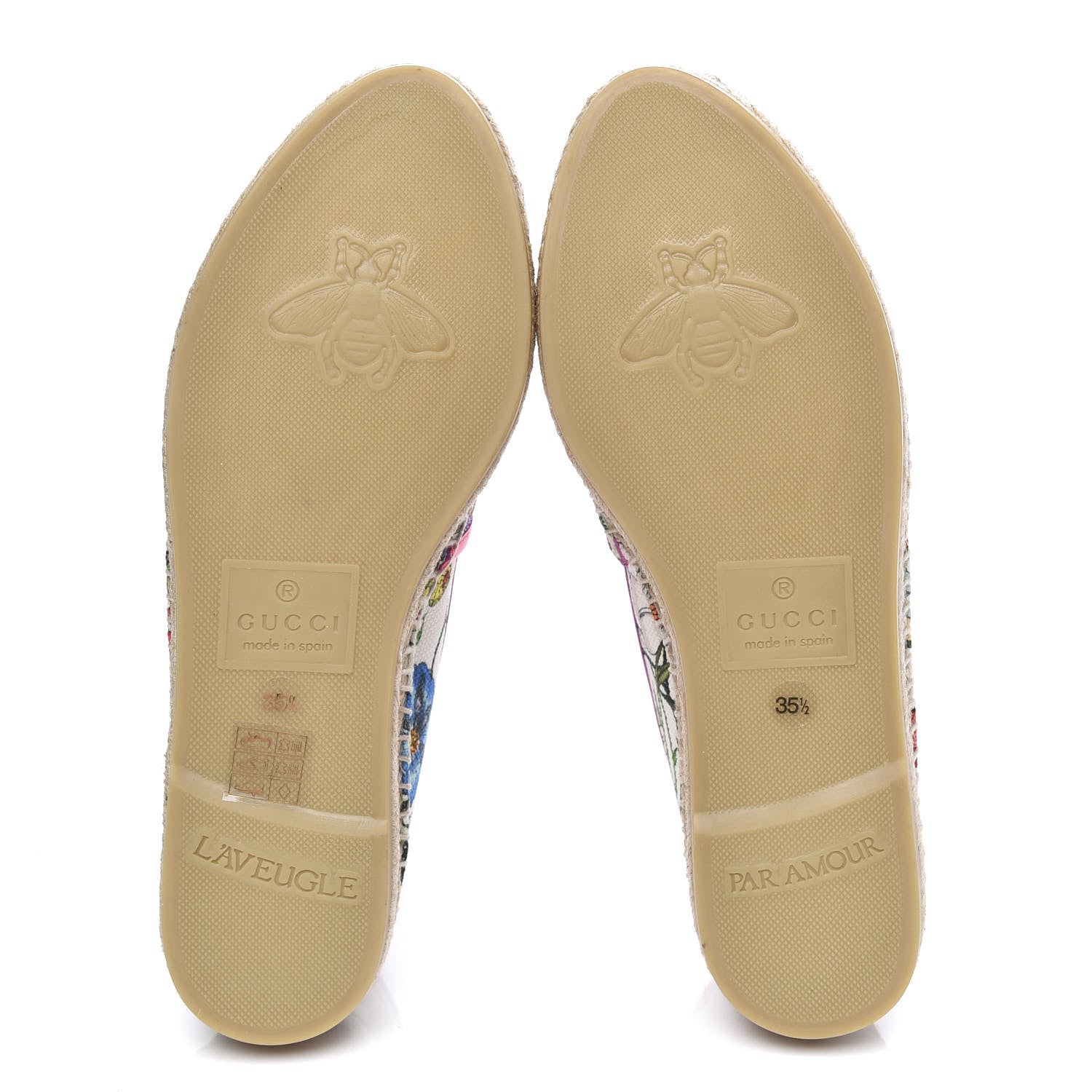 Gucci Canvas Flora Print Espadrilles 35.5 White Multicolor Fuxia 5 of 11