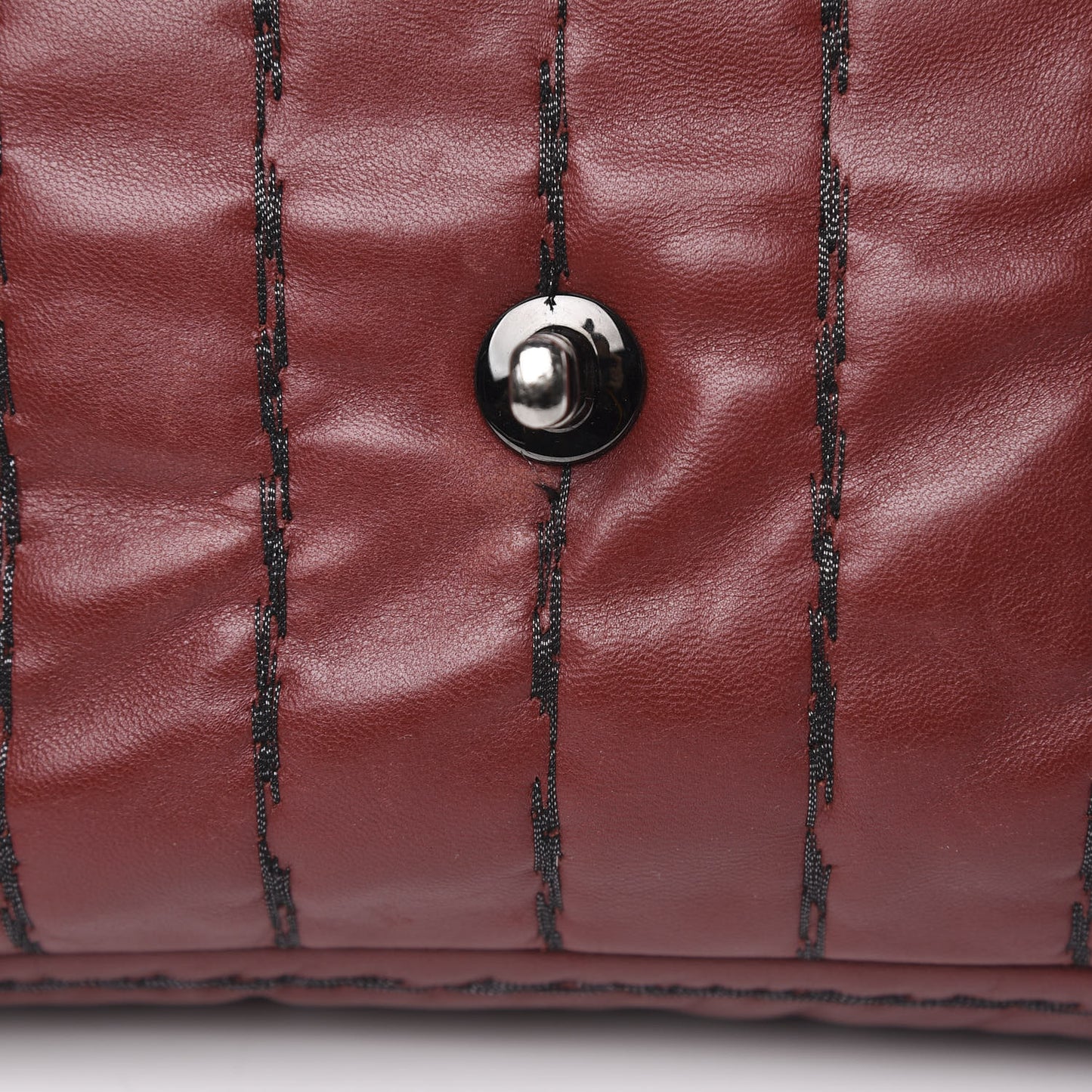 Lambskin Vertical Stitch Jumbo Single Flap Dark Red