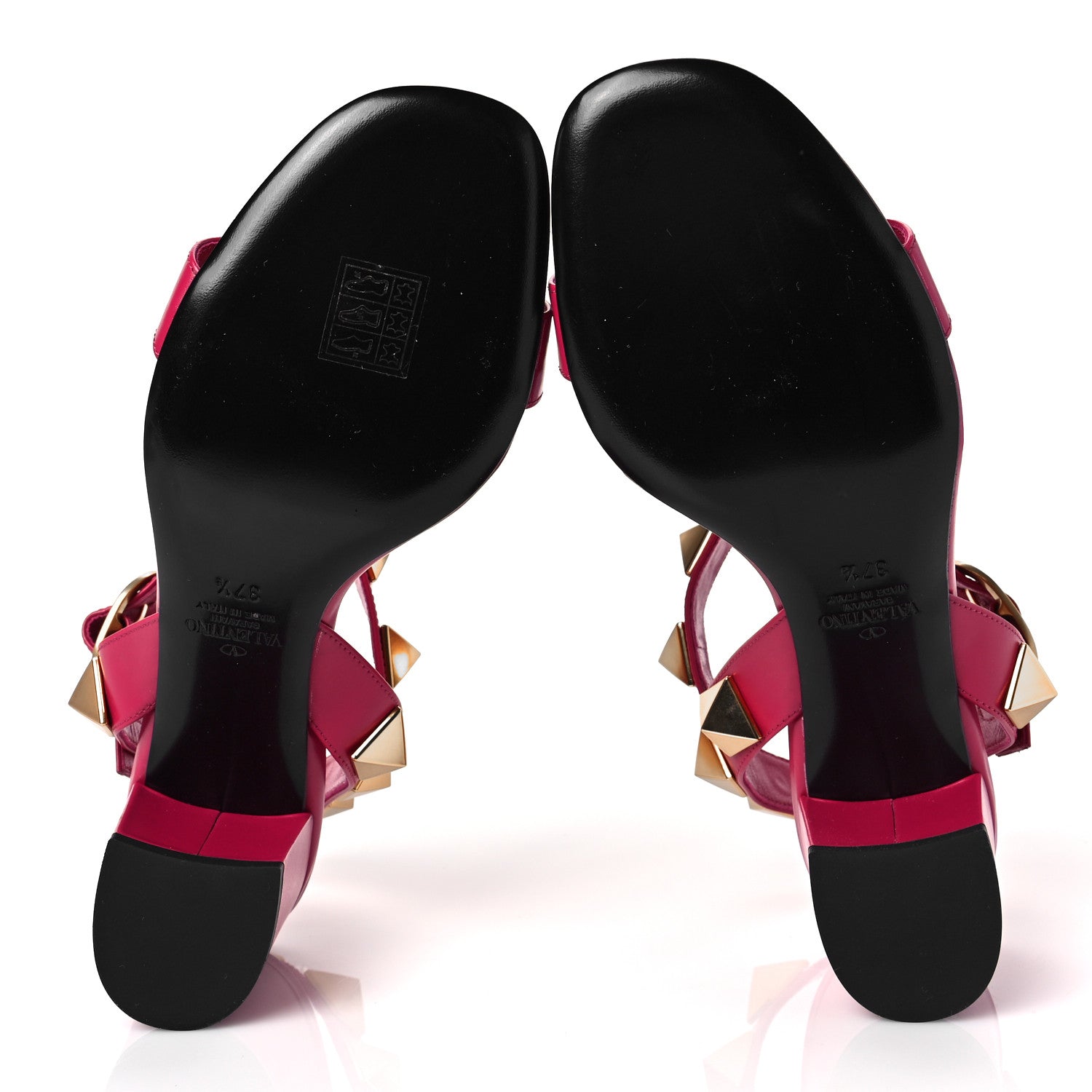 Valentino Garavani Calfskin Roman Stud 60mm Sandals 37.5 Blossom 5 of 7
