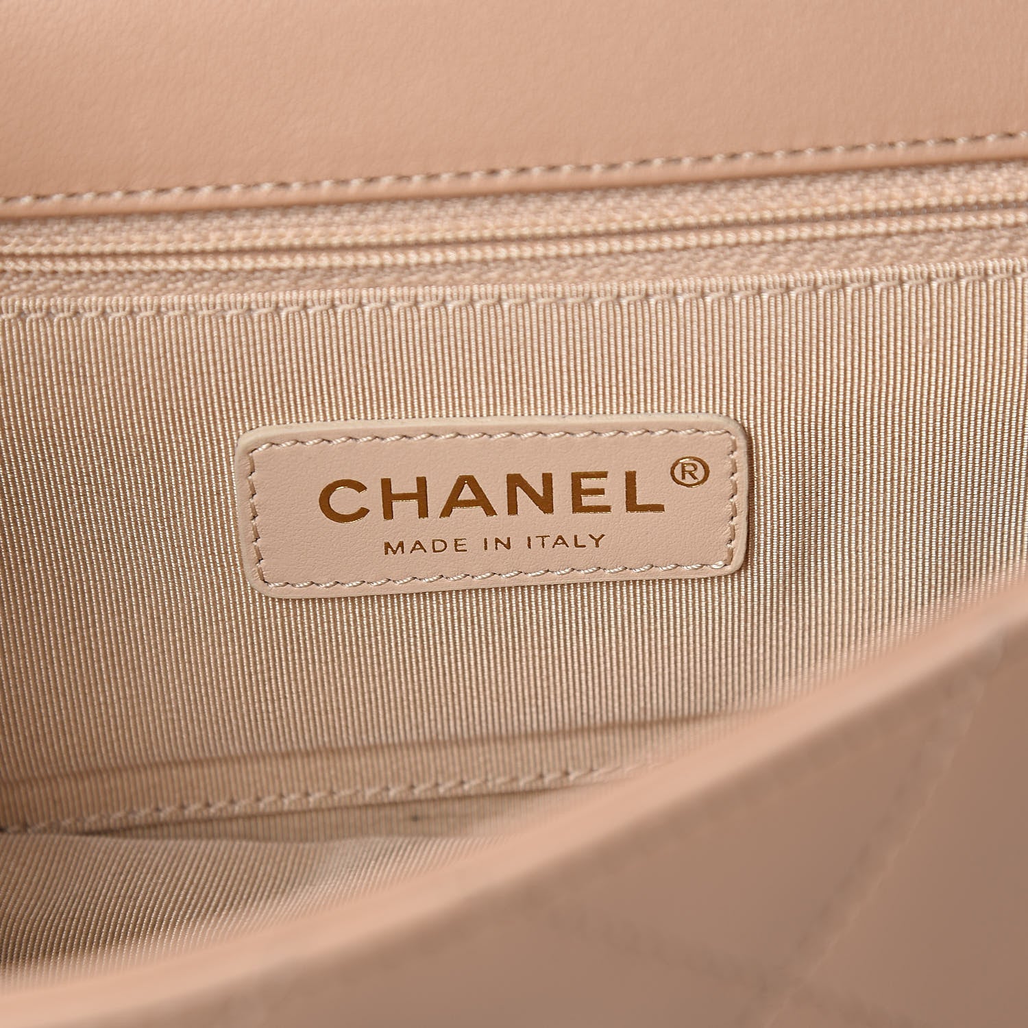 Chanel Lambskin Quilted Medium Chain Clutch Flap Beige 6 of 12