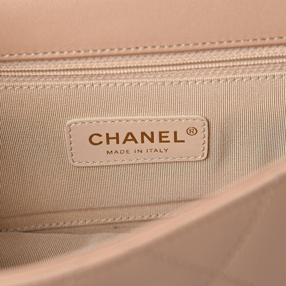 Chanel Lambskin Quilted Medium Chain Clutch Flap Beige 6 of 12