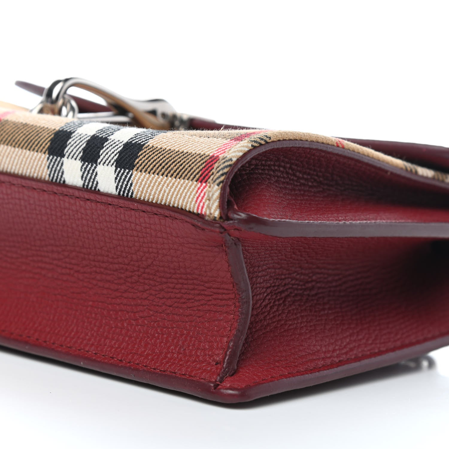 Burberry Derby Calfskin House Check Mini Macken Crossbody Bag Russet Red 9 of 10