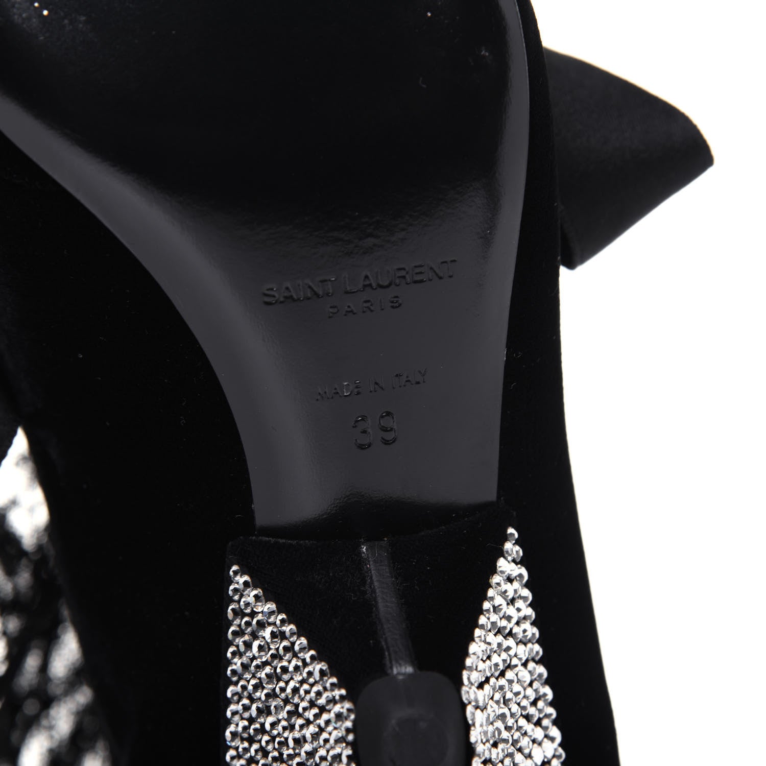 Saint Laurent Velluto Master Crystal Embellished Blaze 45 La Strass Ankle Boots 39 Black 6 of 9
