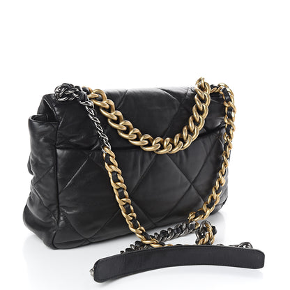 Chanel Goatskin Quilted Large 19 Flap Black 2 of 9