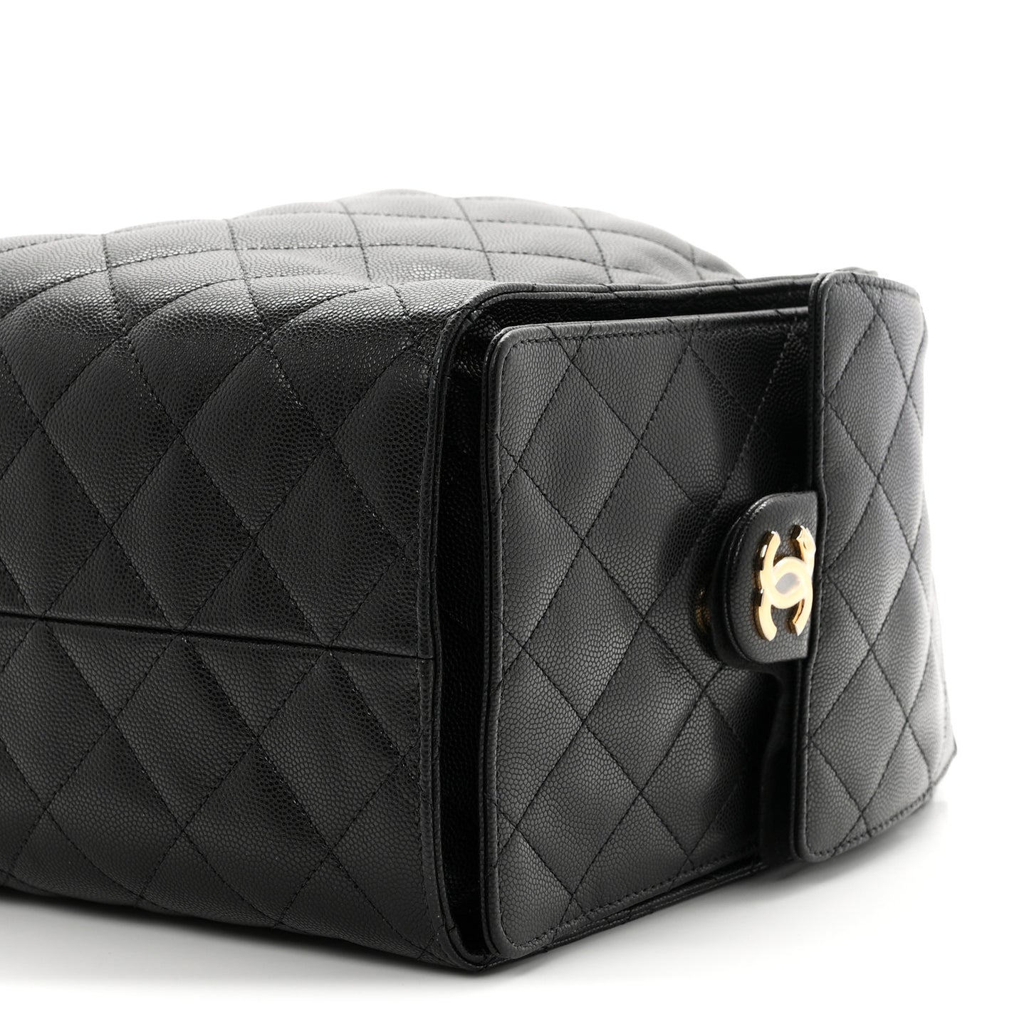 Caviar Quilted Medium Chanel 25 Handbag Black