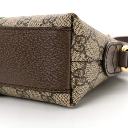Gucci GG Supreme Monogram Textured Dollar Calfskin Web Small Ophidia Dome Shoulder Bag Beige Ebony New Acero 10 of 10