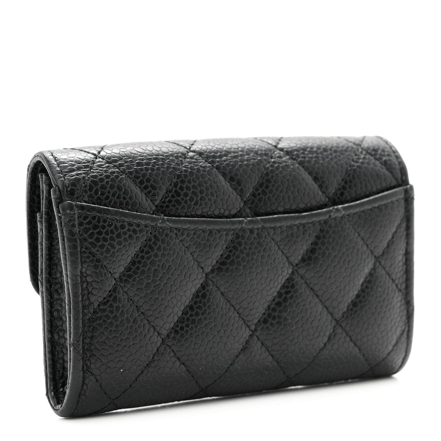 Chanel Caviar Quilted Flap Card Holder Wallet Black 3 of 8