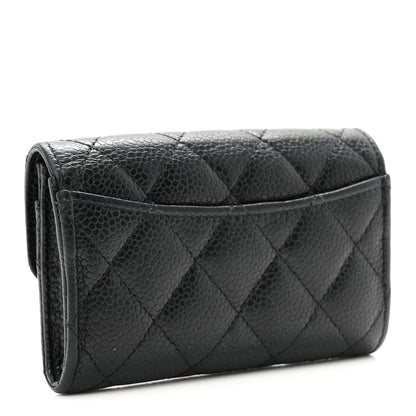 Chanel Caviar Quilted Flap Card Holder Wallet Black 3 of 8