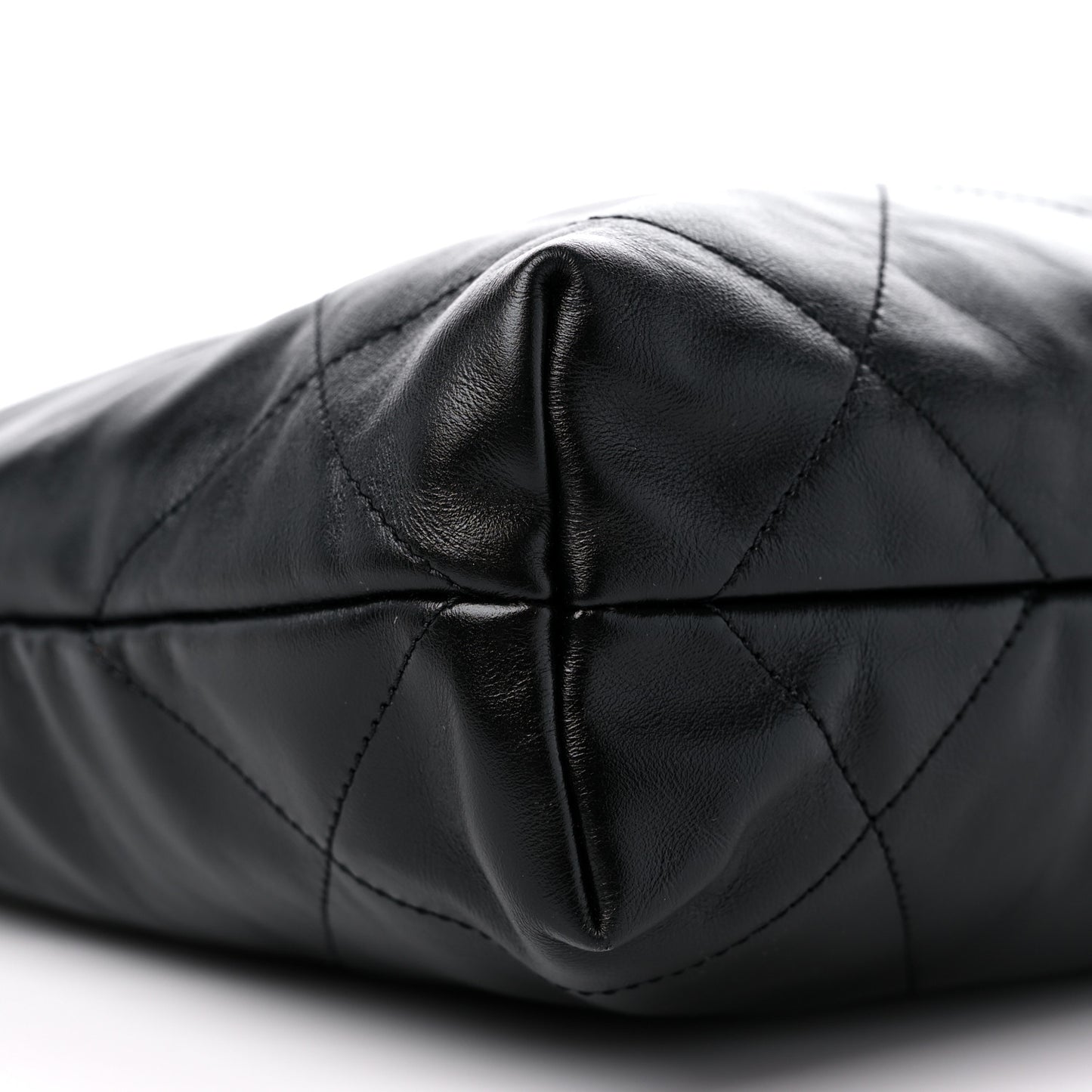 Shiny Calfskin Quilted Small Chanel 22 Black