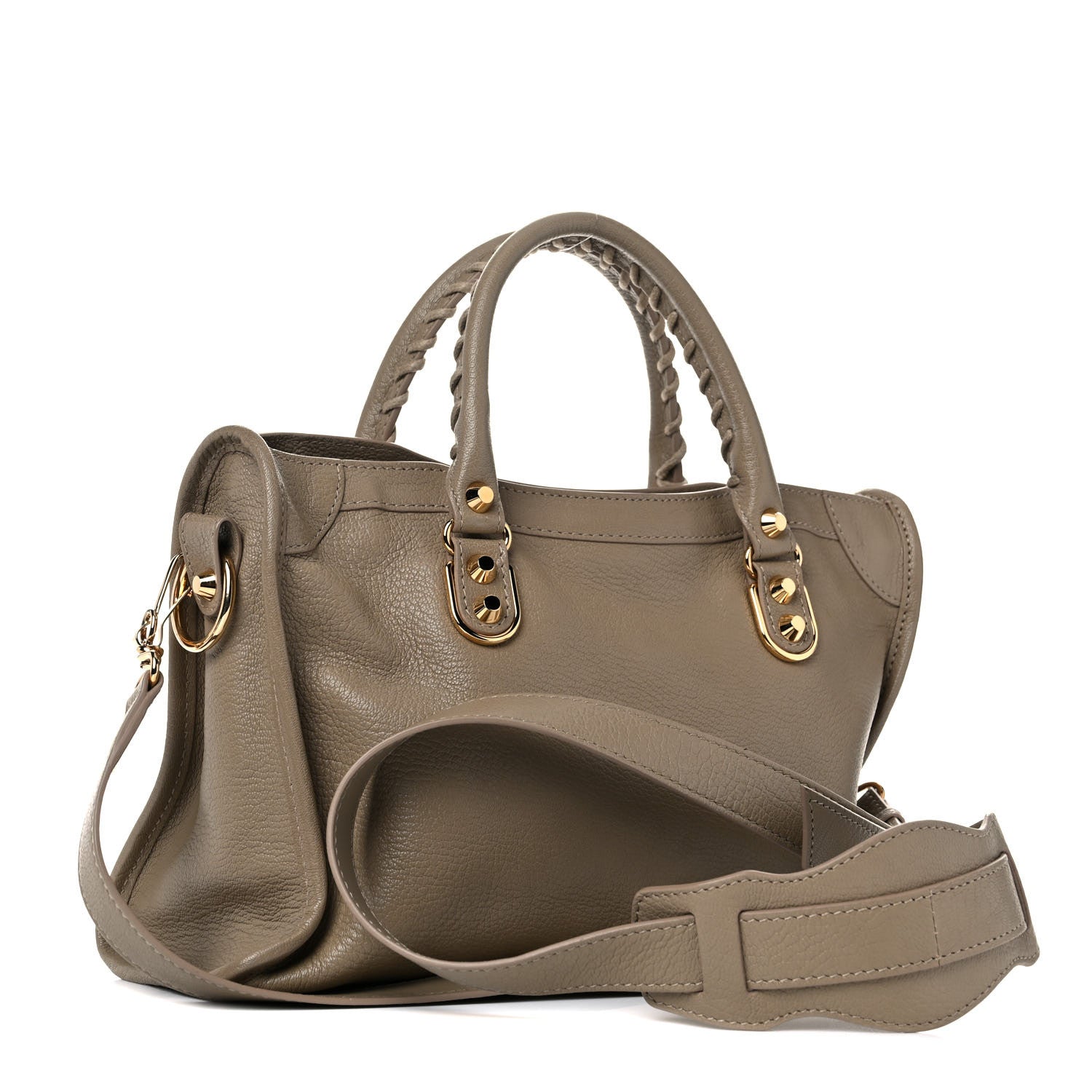 Balenciaga Chevre Gold Metallic Edge Hardware S City Beige Latte 2 of 9