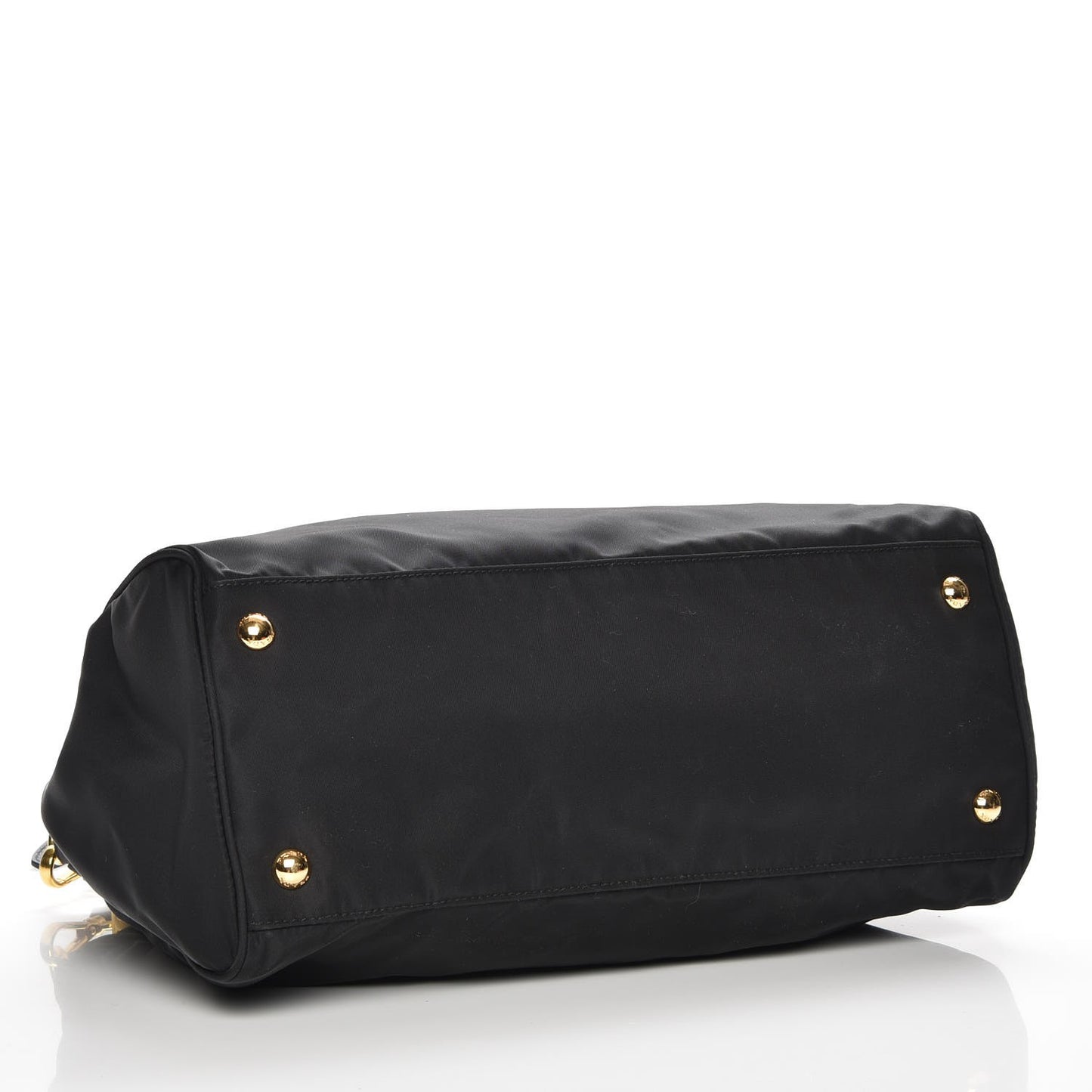 Tessuto Nylon Saffiano Shopping Satchel Black