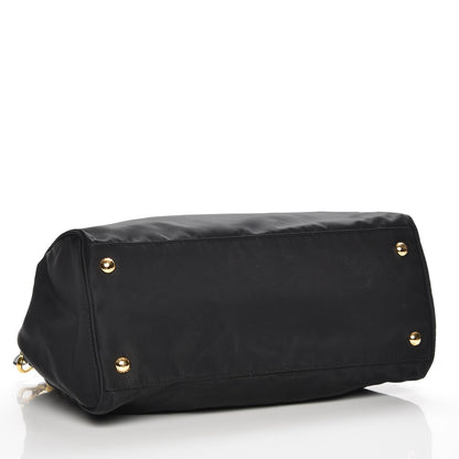 Prada Tessuto Nylon Saffiano Shopping Satchel Black 5 of 9