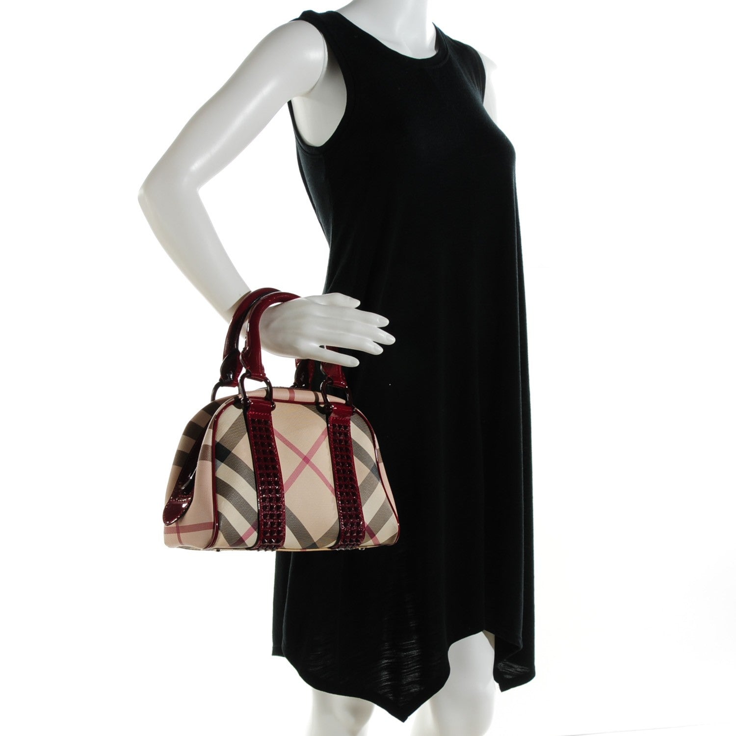 Burberry Studded Supernova Check Bowler Red 2 of 8