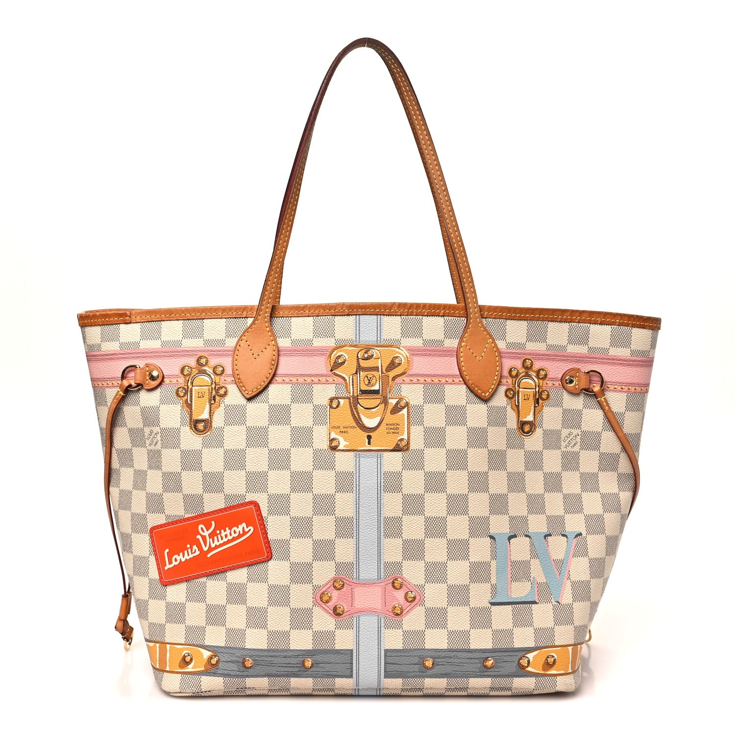 Louis Vuitton Damier Azur Summer Trunks Neo Neverfull MM 1 of 12