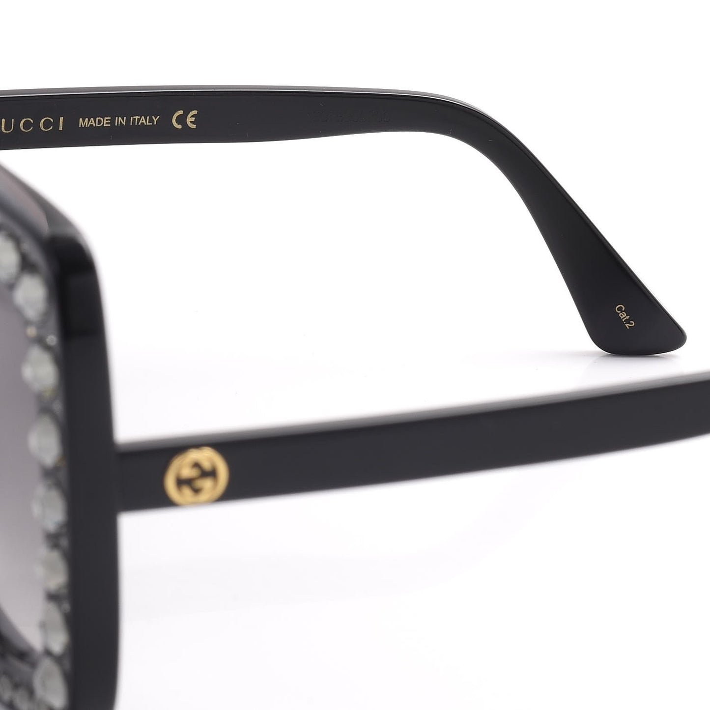 Acetate Crystal Oversize Sunglasses GG0148S Black