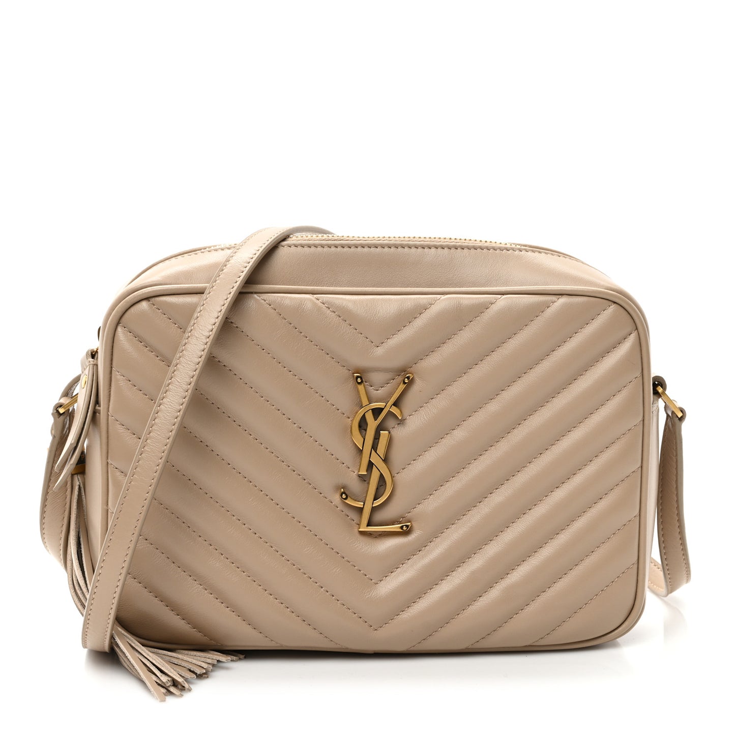 Calfskin Matelasse Monogram Lou Camera Bag Dark Beige