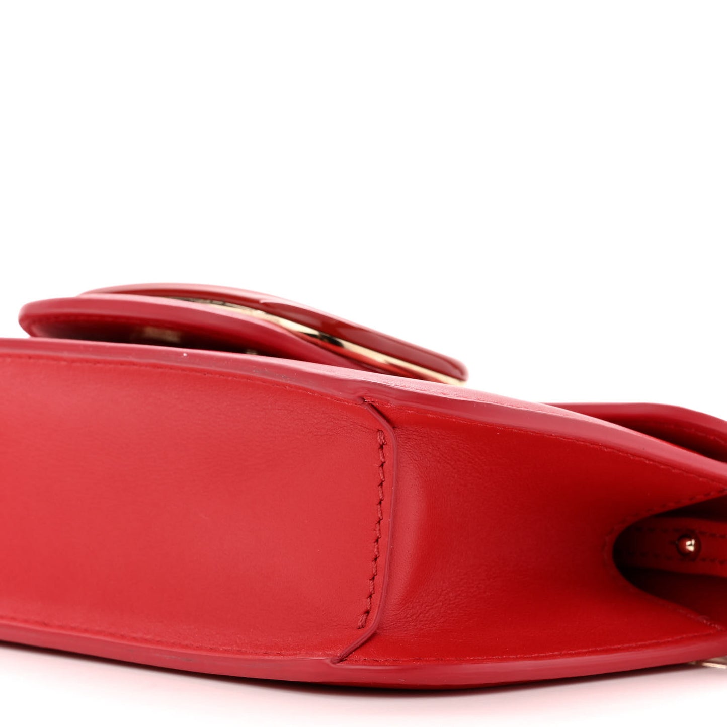 Calfskin Enamel Vlogo Small Loco Shoulder Bag Rouge Pur