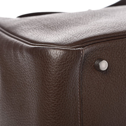 Hermes Taurillon Clemence Lindy 34 Chocolate 9 of 12