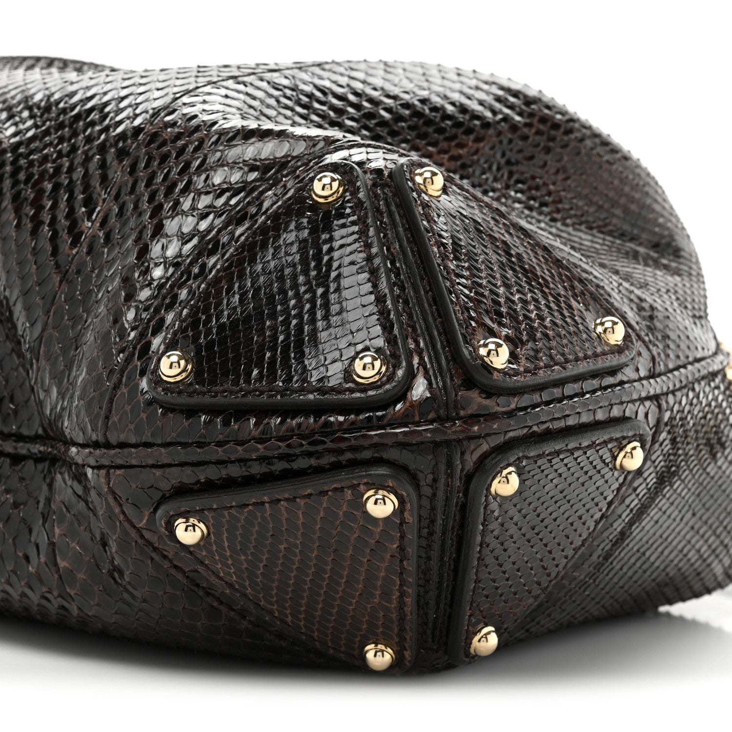 Gucci Snakeskin Medium Indy Top Handle Hobo Brown 8 of 9