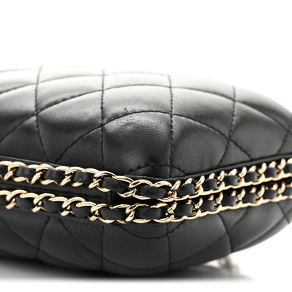 Chanel Lambskin Quilted Chain Around Clutch Black 10 of 10