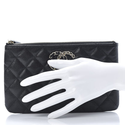 Chanel Caviar Quilted French New Wave Small CC Pouch Black 2 of 8