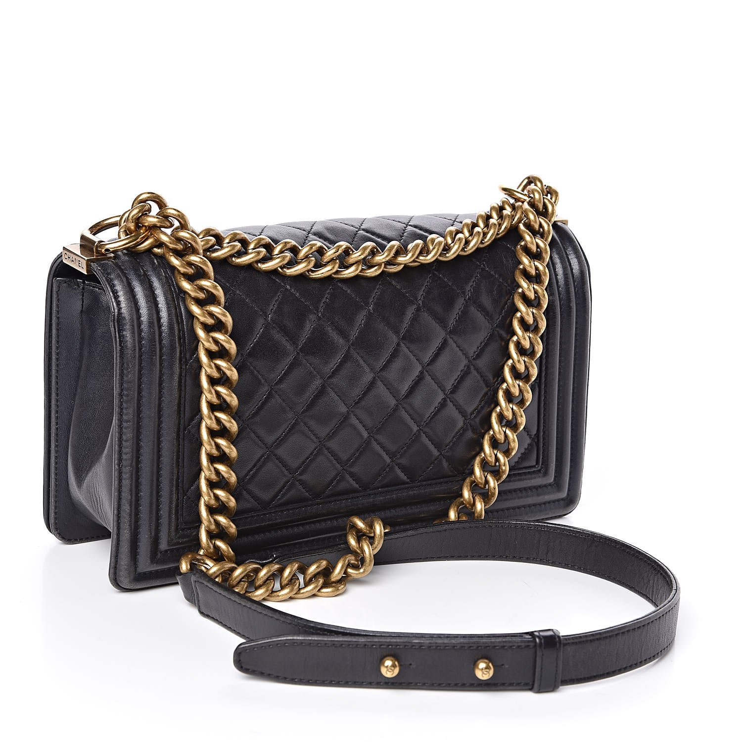 Chanel Lambskin Quilted Medium Boy Flap Black 3 of 11