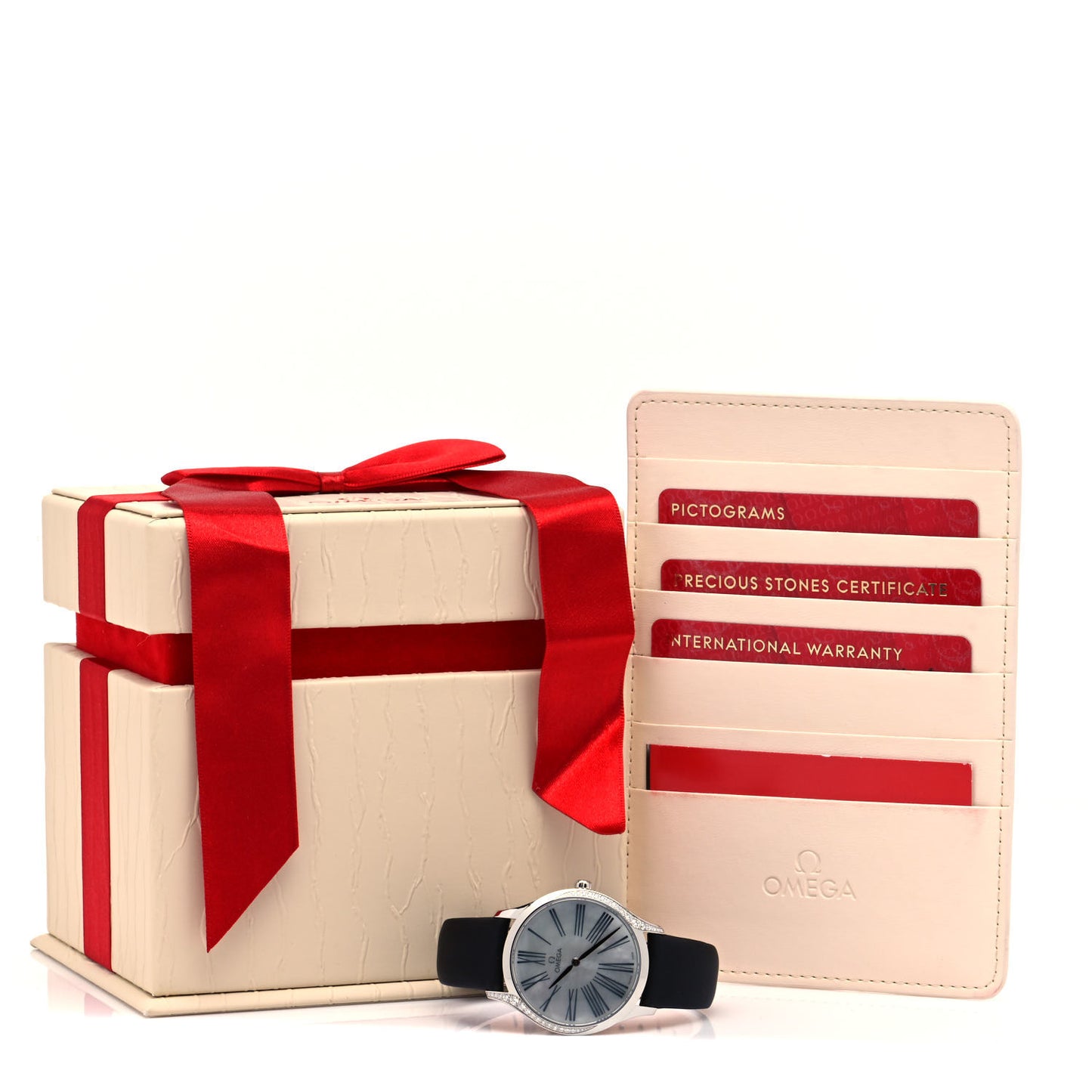 Stainless Steel Satin Diamond Bezel Mother of Pearl 36mm De Ville Tresor Quartz Watch 428.17.36.60.05.001