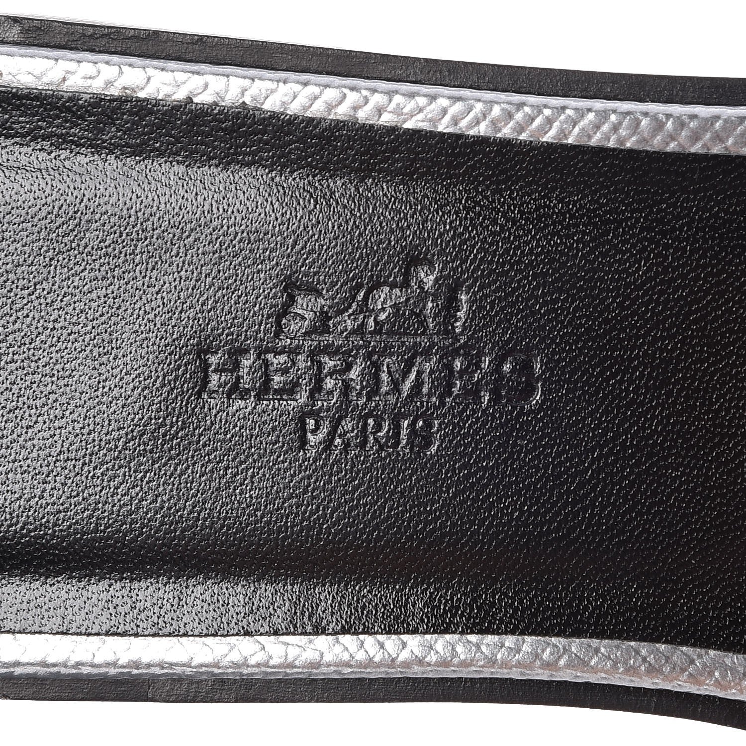 Hermes Metallic Epsom Oran Sandals 37 Argent 7 of 7