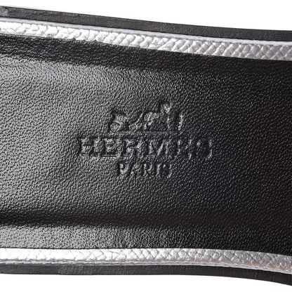 Hermes Metallic Epsom Oran Sandals 37 Argent 7 of 7