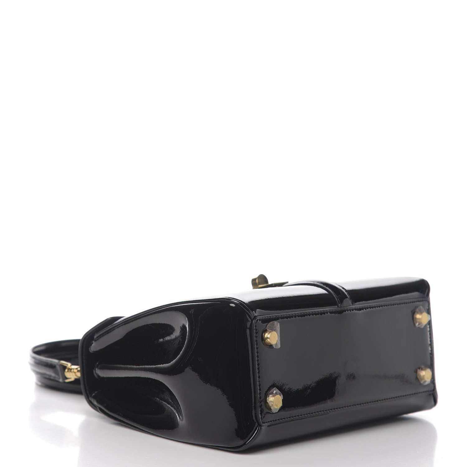 Celine Patent Calfskin Small 16 Top Handle Bag Black 3 of 9