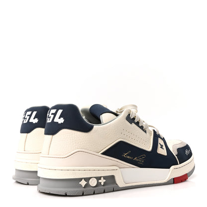 Louis Vuitton Calfskin Mens New York City of Dreams LV Trainer Maxi Sneakers 11 White Navy 5 of 10