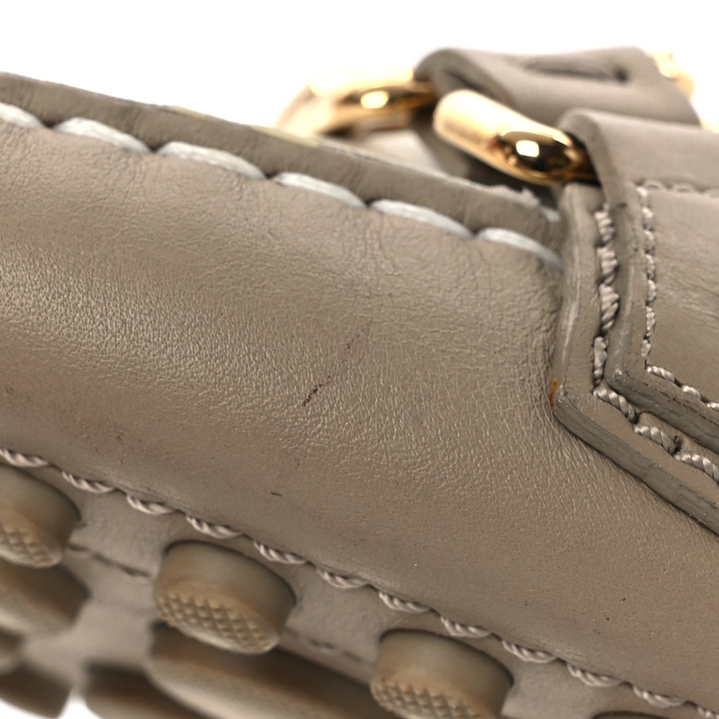 Calfskin Oxford Loafers 37.5 Beige White