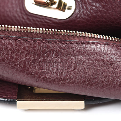 Valentino Garavani Pebbled Calfskin Large Rockstud Flip-Lock Messenger Bag Vinaccia 5 of 10