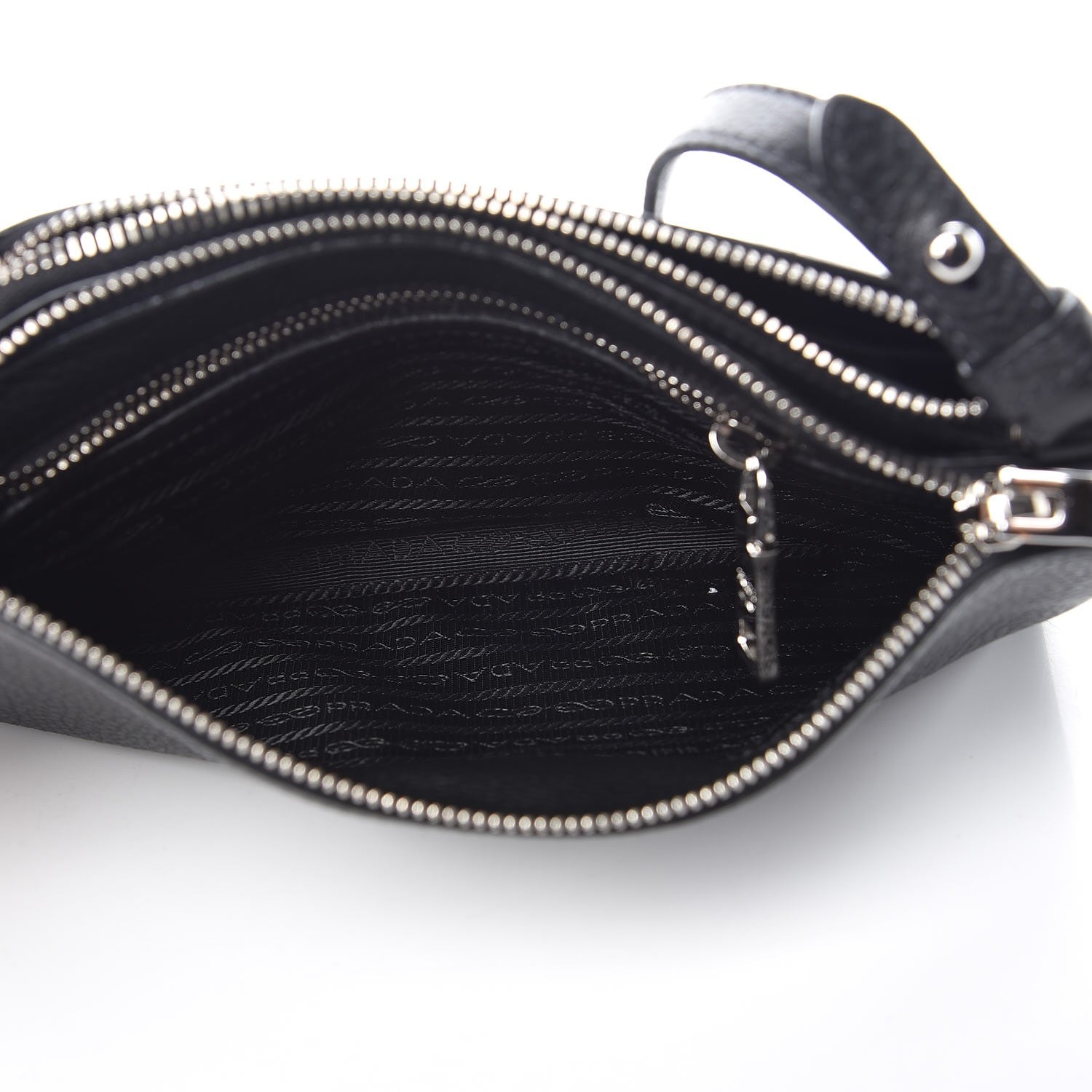 Prada Vitello Phenix Double Zip Crossbody Bag Black 5 of 6