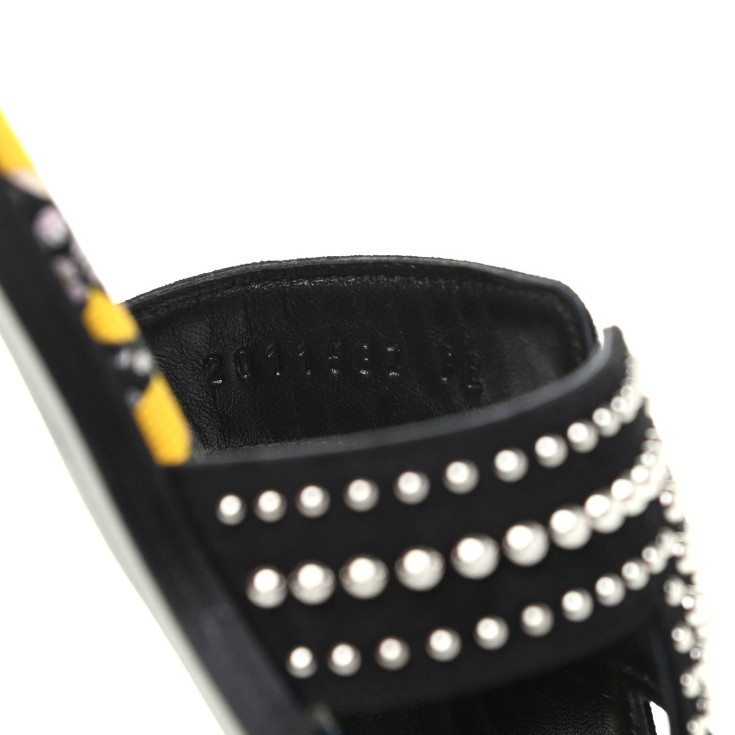Suede Goatskin Studded Oran Sandals 38 Black