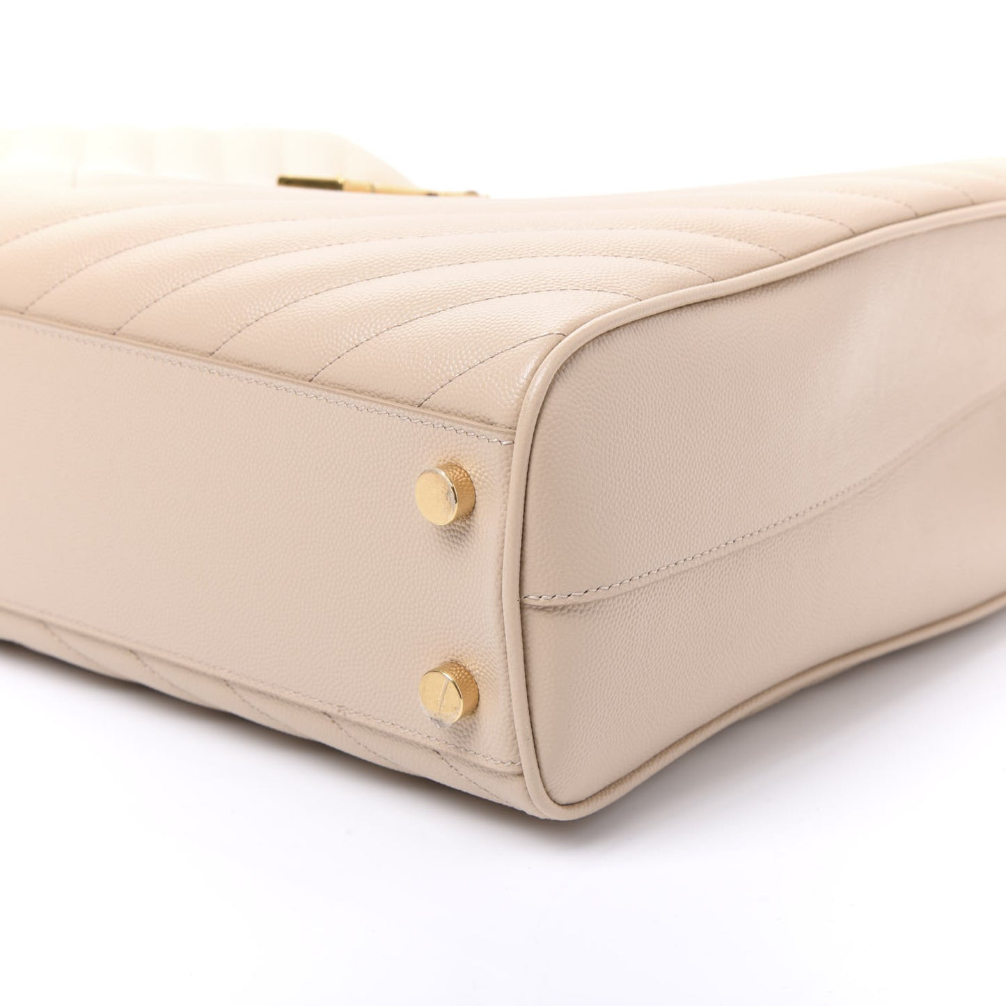 Grain De Poudre Matelasse Chevron Monogram Shopping Bag Dark Beige