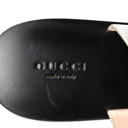 Gucci Nappa Silk Galassia GG Marmont Thong Flat Sandals 38.5 Platino 8 of 8
