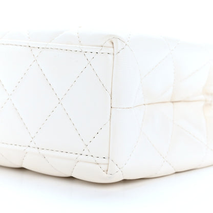 Chanel Shiny Aged Calfskin Quilted Nano Kelly Shopper White 12 of 12