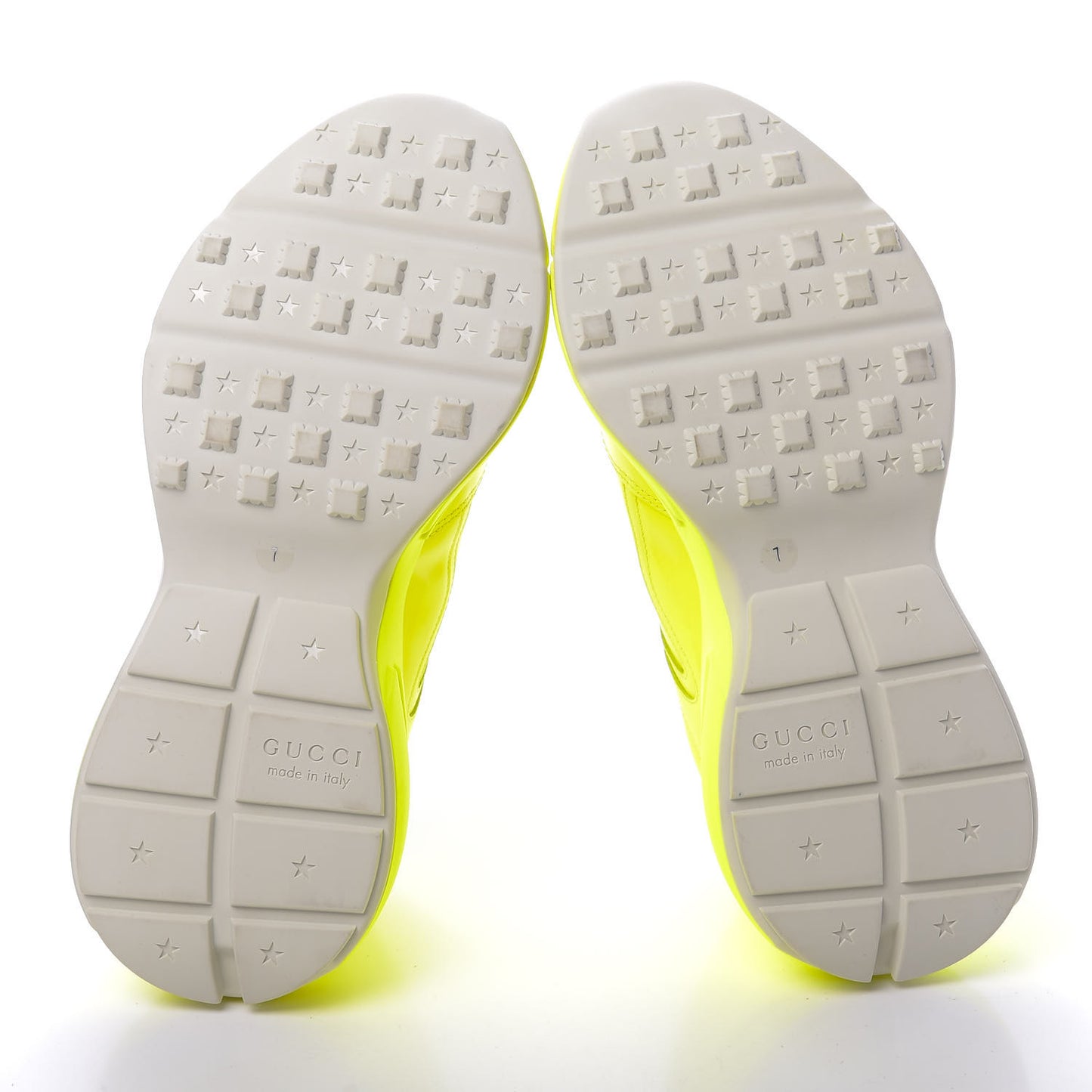 Calfskin Mens Rhyton Sneakers 7 Yellow Fluo