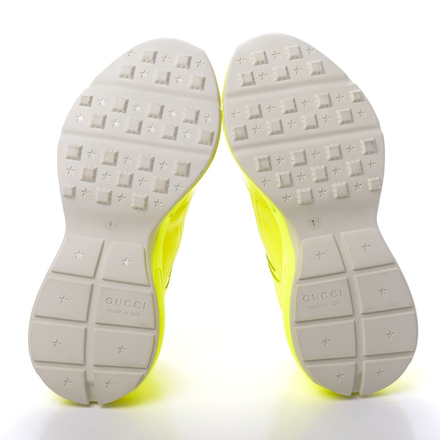 Gucci Calfskin Mens Rhyton Sneakers 7 Yellow Fluo 5 of 8