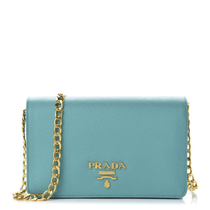 Prada Saffiano Lux Chain Wallet Anice 1 of 9